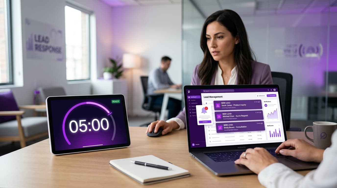 Stopwatch counting down with lead response time visualization